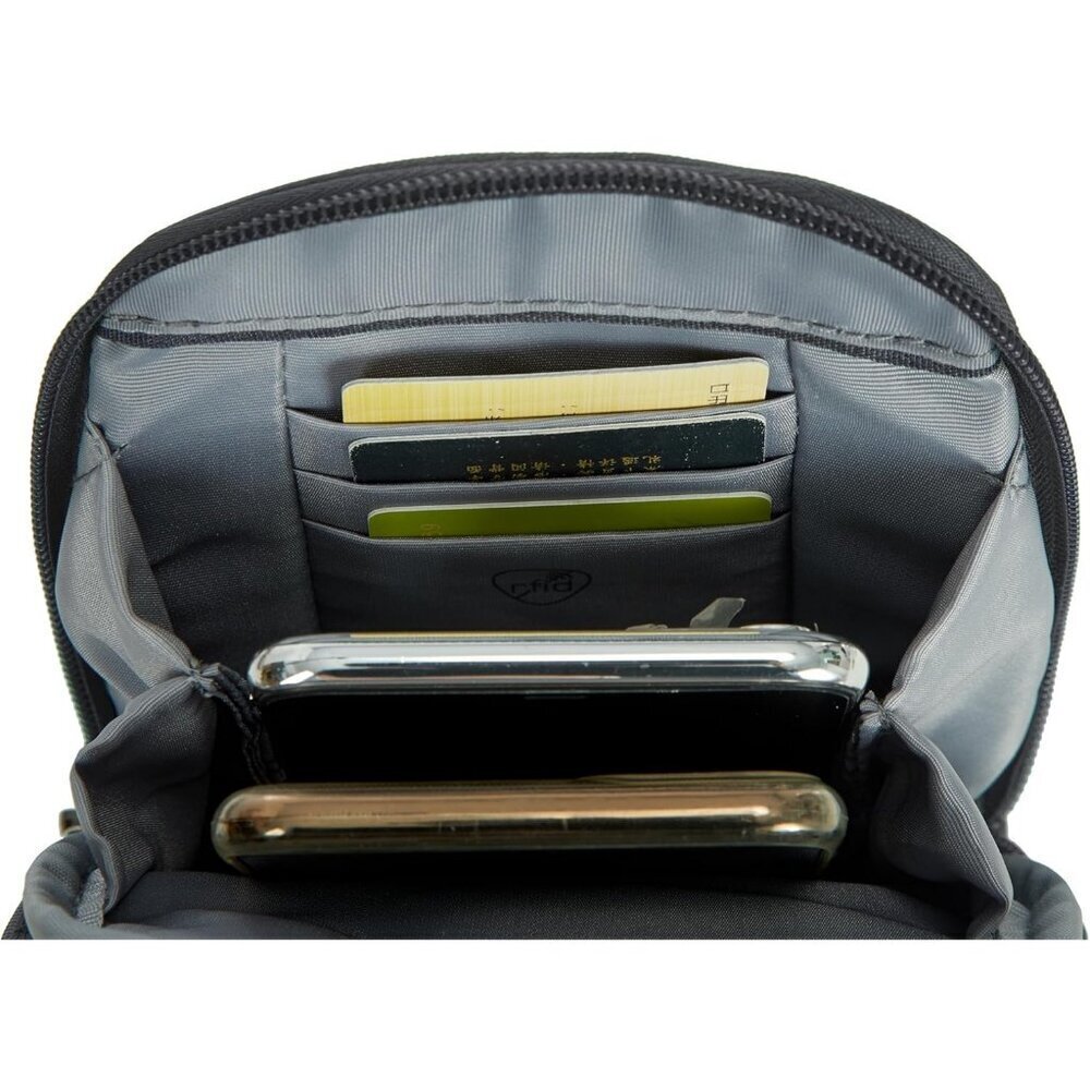 Women's Gray Heather Polyester Anti-Theft Metro Stadium Mini Imported Zipper - Picture 7 of 14